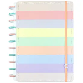 CADERNO ARCO IRIS PASTEL G+