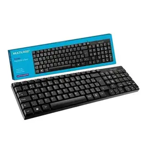 TECLADO SLIM PRETO LASER USB