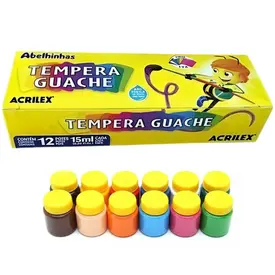 TINTA GUACHE 12 CORES