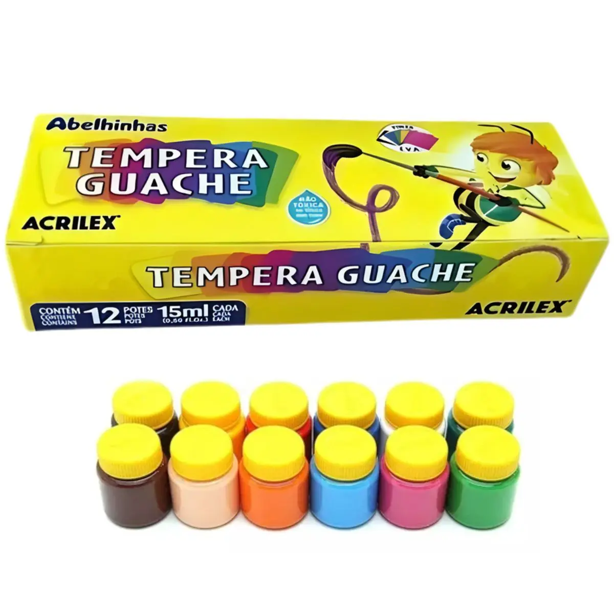 TINTA GUACHE 12 CORES