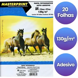PAPEL FOTOGRAFICO AUTO ADESIVO A4 130G 20FLS