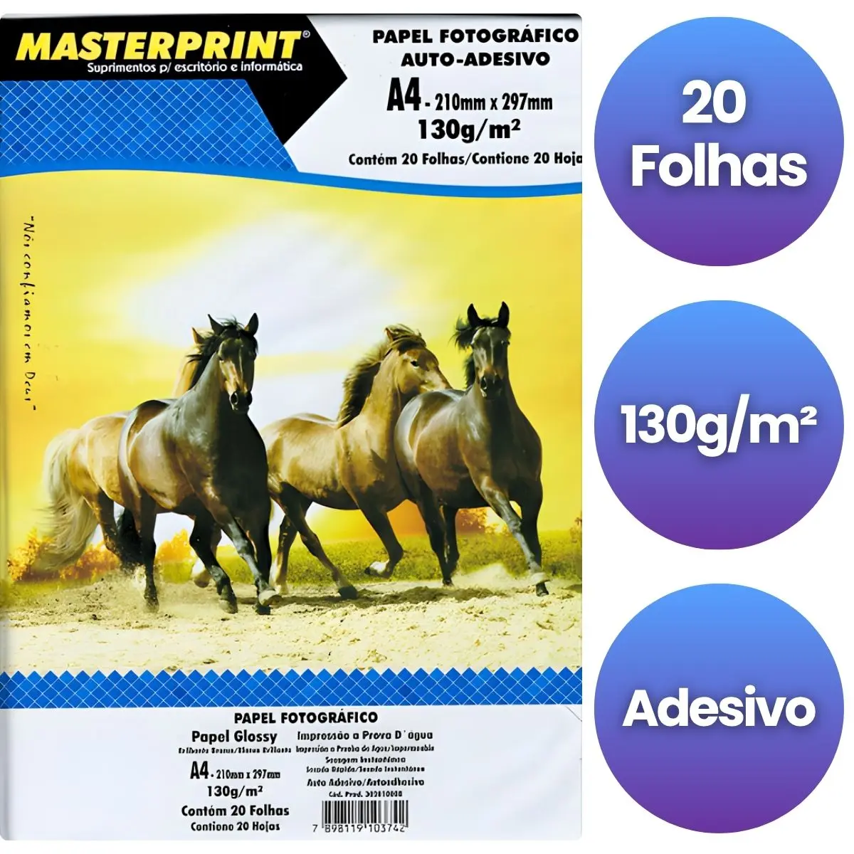PAPEL FOTOGRAFICO AUTO ADESIVO A4 130G 20FLS