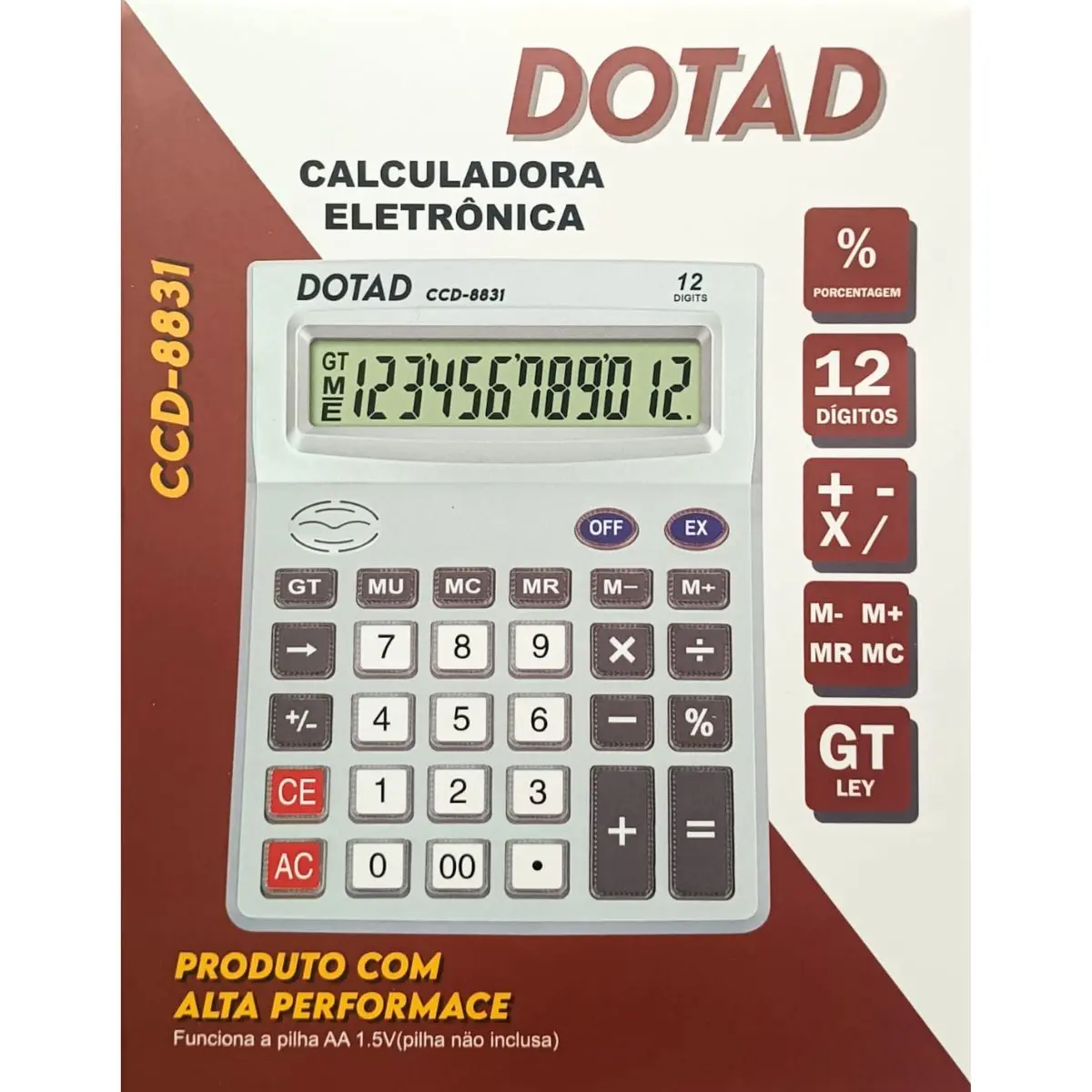 CALCULADORA GRANDE 12 DIGITOS