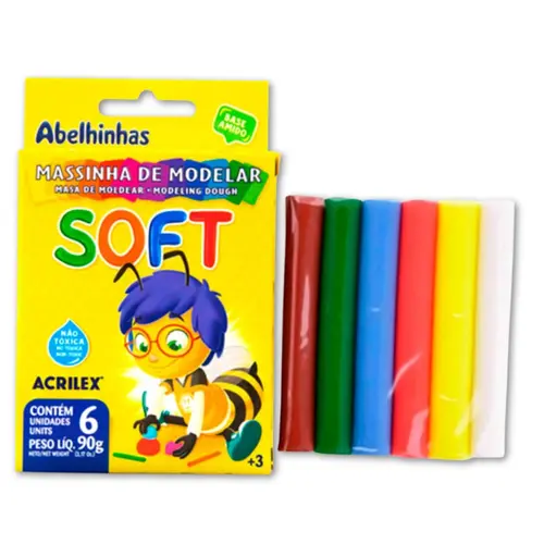MASSA PARA MODELAR 6 CORES SOFT