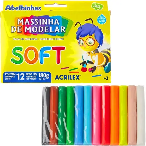 MASSA PARA MODELAR 12 CORES SOFT