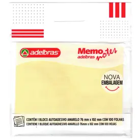 BLOCO ADESIVO 76X102 AMARELO MEMO NOTES