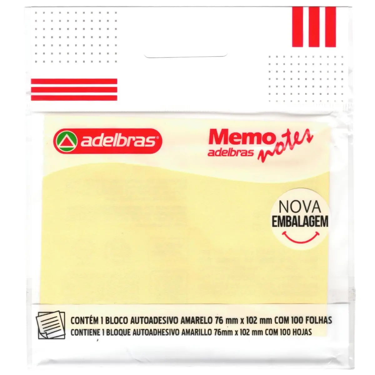 BLOCO ADESIVO 76X102 AMARELO MEMO NOTES