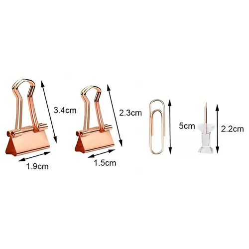 KIT OFFICE PRENDEDORES REDONDO ROSE GOLD