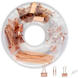 KIT OFFICE PRENDEDORES REDONDO ROSE GOLD
