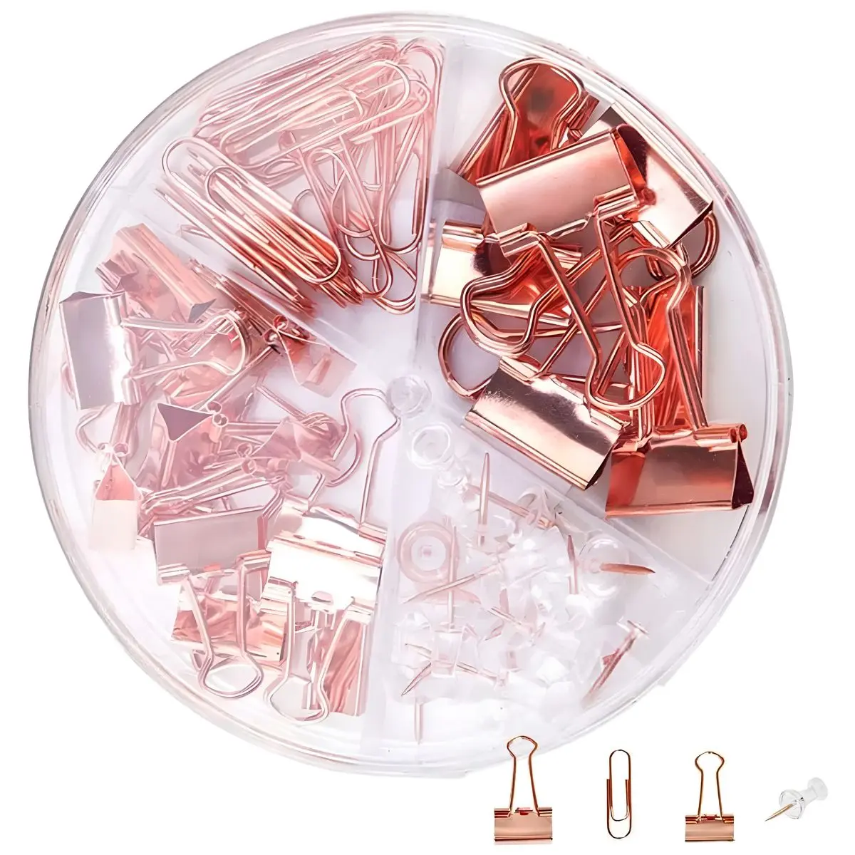 KIT OFFICE PRENDEDORES REDONDO ROSE GOLD