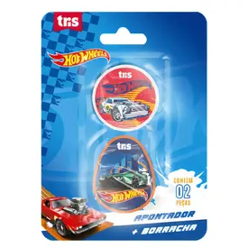 KIT HOT WHEELS APONTADOR + BORRACHA