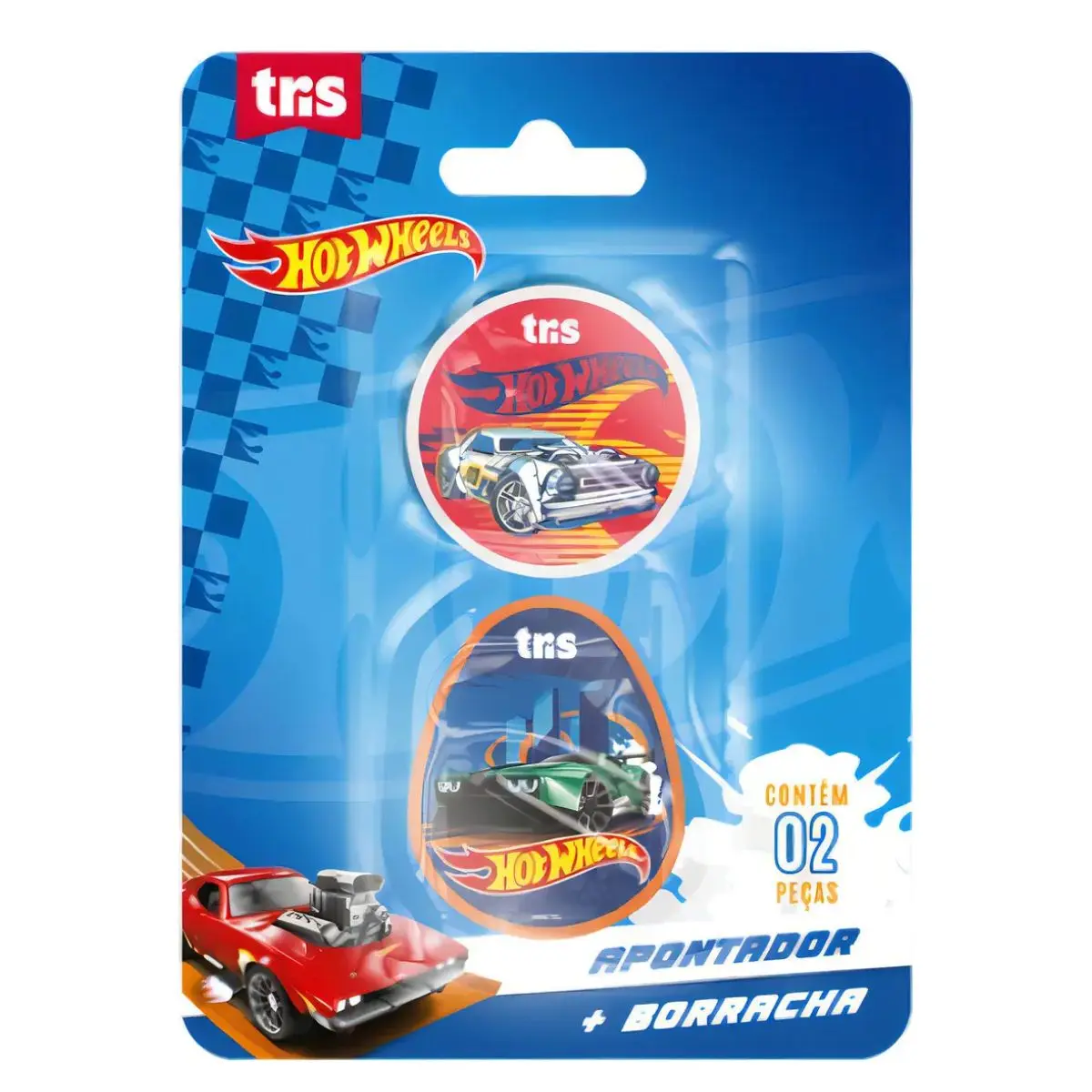 KIT HOT WHEELS APONTADOR + BORRACHA