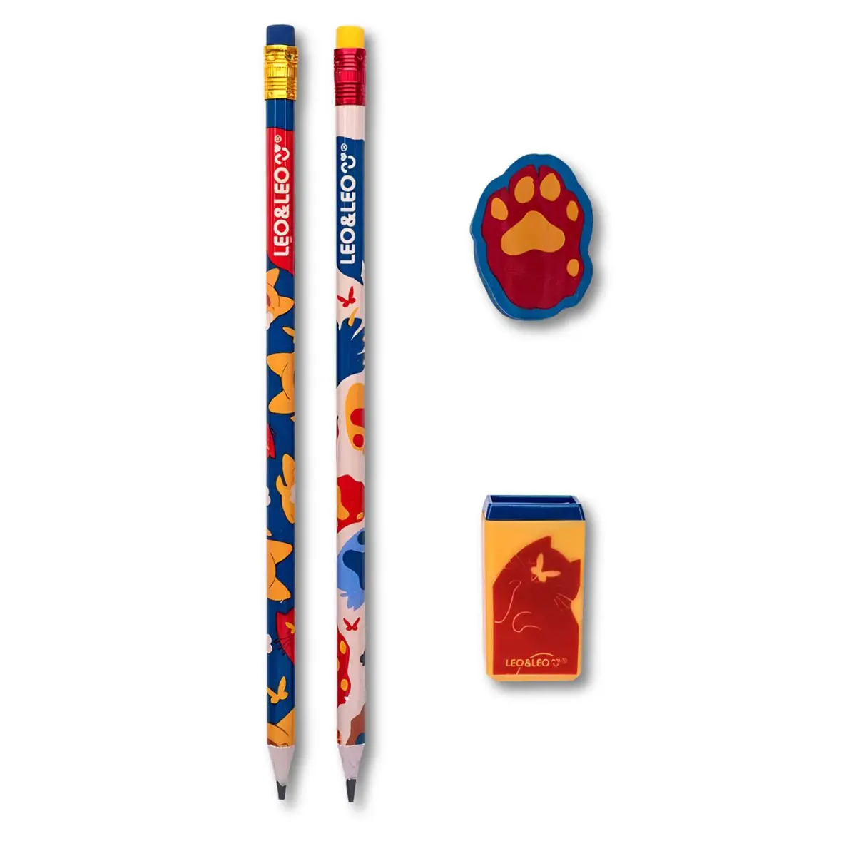 KIT PETS - 2 LAPIS APONTADOR BORRACHA